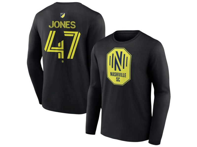 Men's Nashville SC #47 Isaiah Jones Team Authentic Long Sleeve T-Shirt - Black