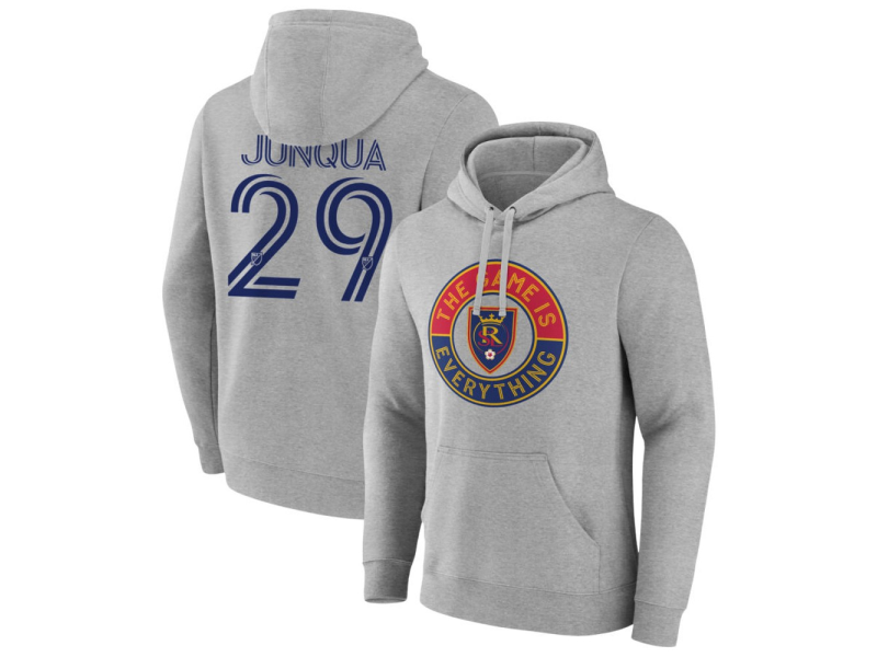 Men's Real Salt Lake The Game Is Everything #29 Sam Junqua Pullover Hoodie - Gray