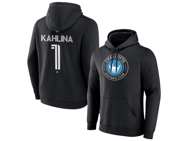 Youth Charlotte FC #1 Kristijan Kahlina Team Authentic Pullover Hoodie - Black