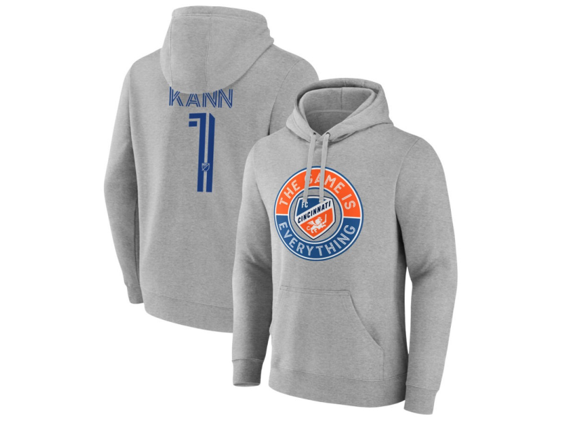 Men's FC Cincinnati The Game Is Everything #1 Alec Kann Pullover Hoodie - Gray