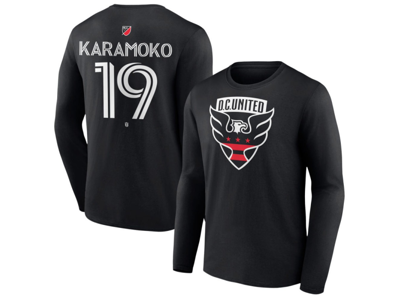 Youth D.C. United #19 Hakim Karamoko Team Authentic Long Sleeve T-Shirt - Black