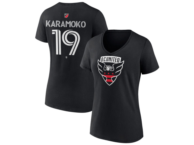 Women's D.C. United #19 Hakim Karamoko Team Authentic V-Neck T-Shirt - Black