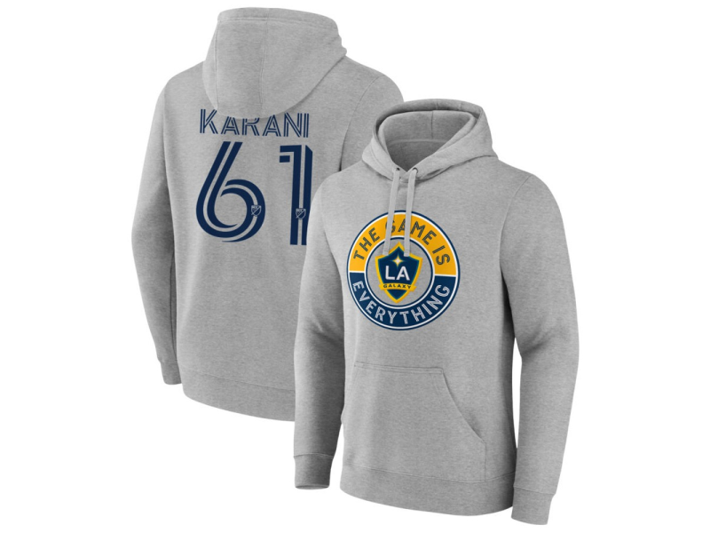 Men's LA Galaxy The Game Is Everything #61 Sean Karani Pullover Hoodie - Gray
