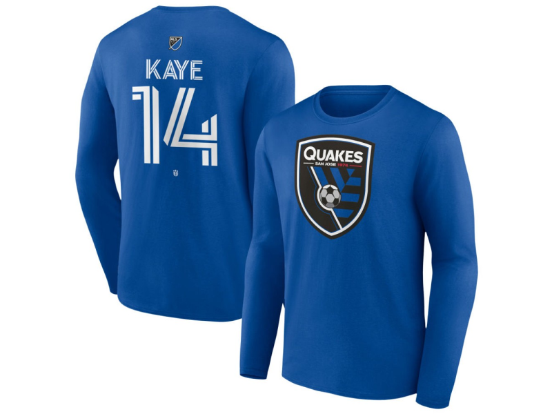 Youth San Jose Earthquakes #14 Mark-Anthony Kaye Team Authentic Long Sleeve T-Shirt - Royal