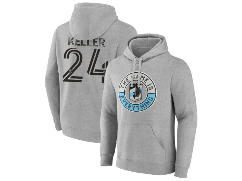 Men's Minnesota United FC The Game Is Everything #24 Kipp Keller Pullover Hoodie - Gray