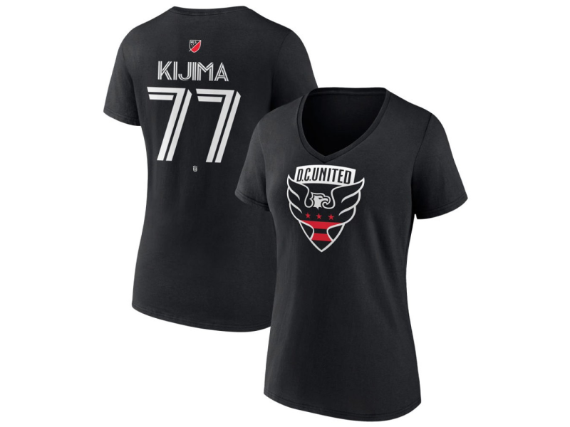 Women's D.C. United #77 Hosei Kijima Team Authentic V-Neck T-Shirt - Black
