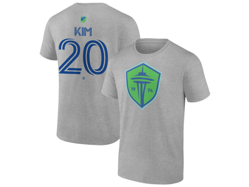 Youth Seattle Sounders FC Authentic Stack #20 Kim Kee-Hee T-Shirt - Gray