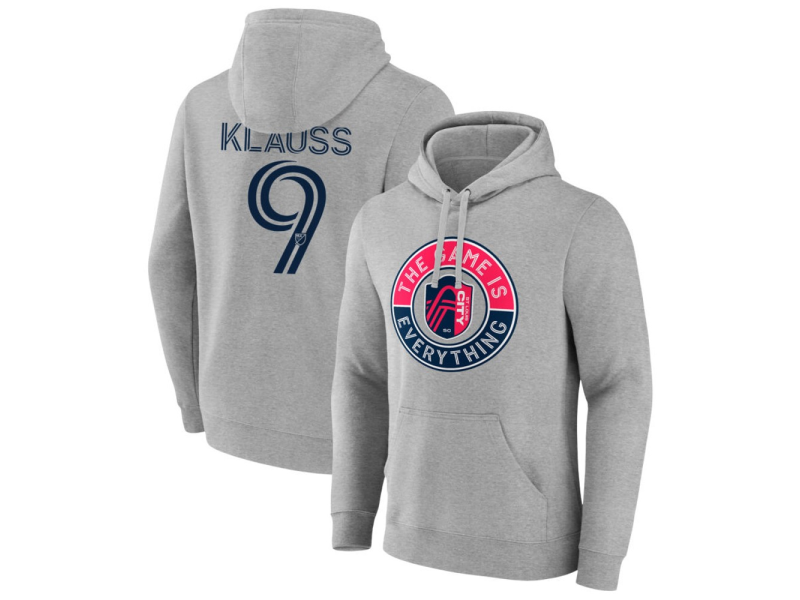 Men's St. Louis City SC The Game Is Everything #9 Joao Klauss Pullover Hoodie - Gray