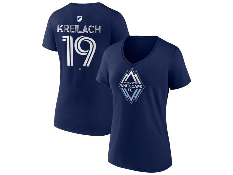 Women's Vancouver Whitecaps FC #19 Damir Kreilach Team Authentic V-Neck T-Shirt - Navy