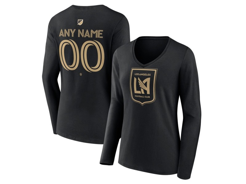 Women's LAFC Custom Team Authentic Long Sleeve V-Neck T-Shirt - Black