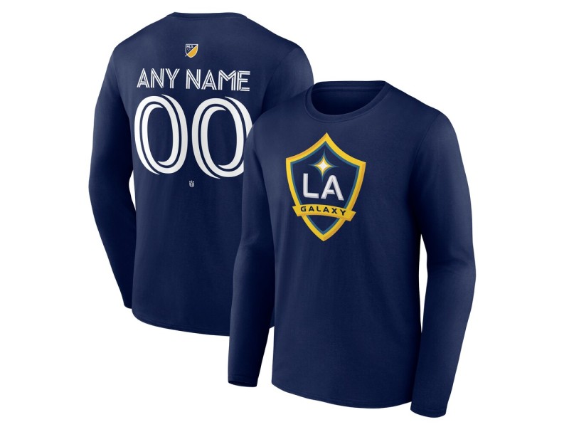 Men's LA Galaxy Custom Team Authentic Long Sleeve T-Shirt - Navy