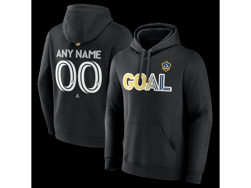 Men's LA Galaxy Goal Custom Pullover Hoodie - Black