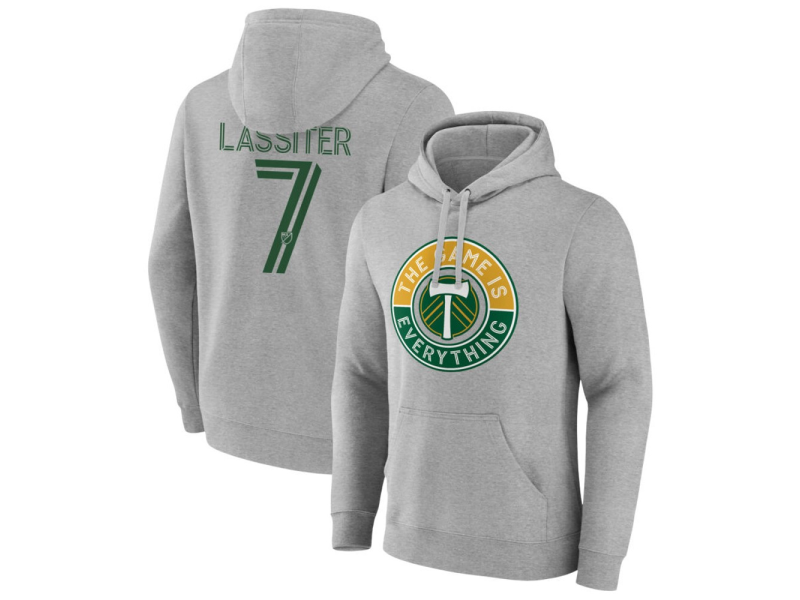 Men's Portland Timbers The Game Is Everything #7 Ariel Lassiter Pullover Hoodie - Gray