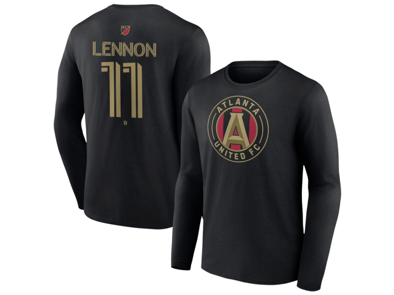 Men's Atlanta United FC #11 Brooks Lennon Team Authentic Long Sleeve T-Shirt - Black