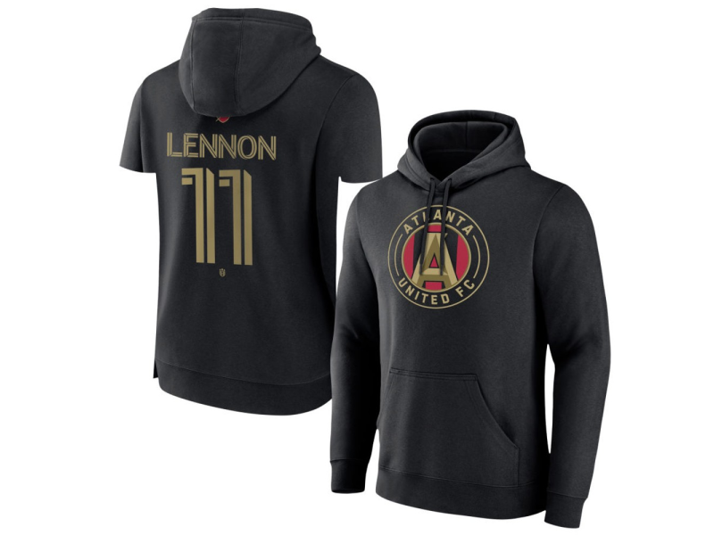 Men's Atlanta United FC #11 Brooks Lennon Team Authentic Pullover Hoodie - Black