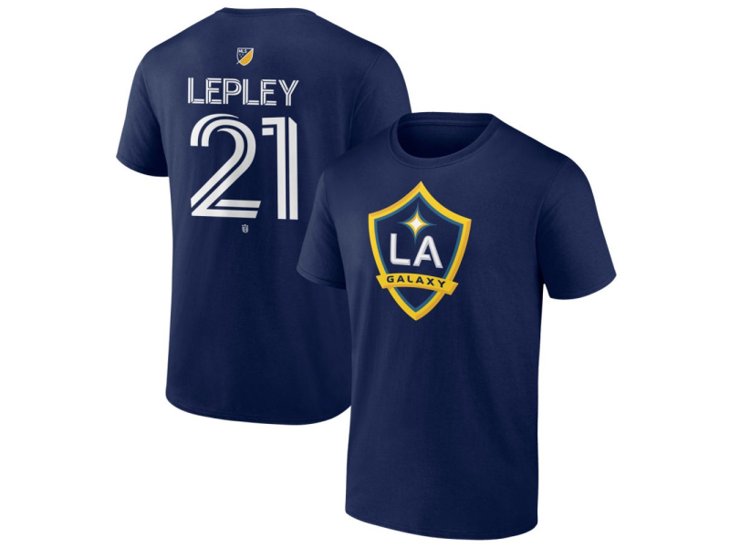 Men's LA Galaxy #21 Tucker Lepley Team Authentic T-Shirt - Navy