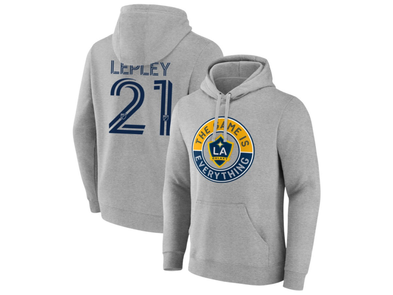 Men's LA Galaxy The Game Is Everything #21 Tucker Lepley Pullover Hoodie - Gray