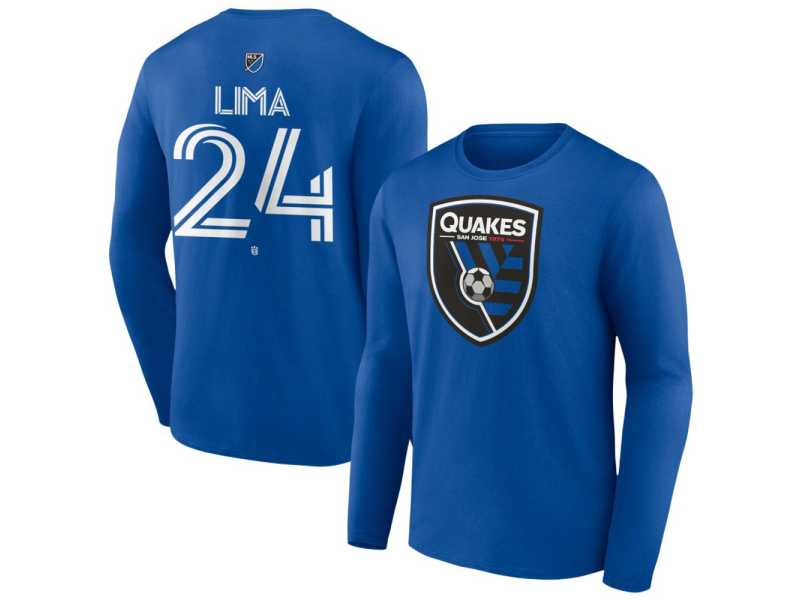 Men's San Jose Earthquakes #24 Nick Lima Team Authentic Long Sleeve T-Shirt - Royal
