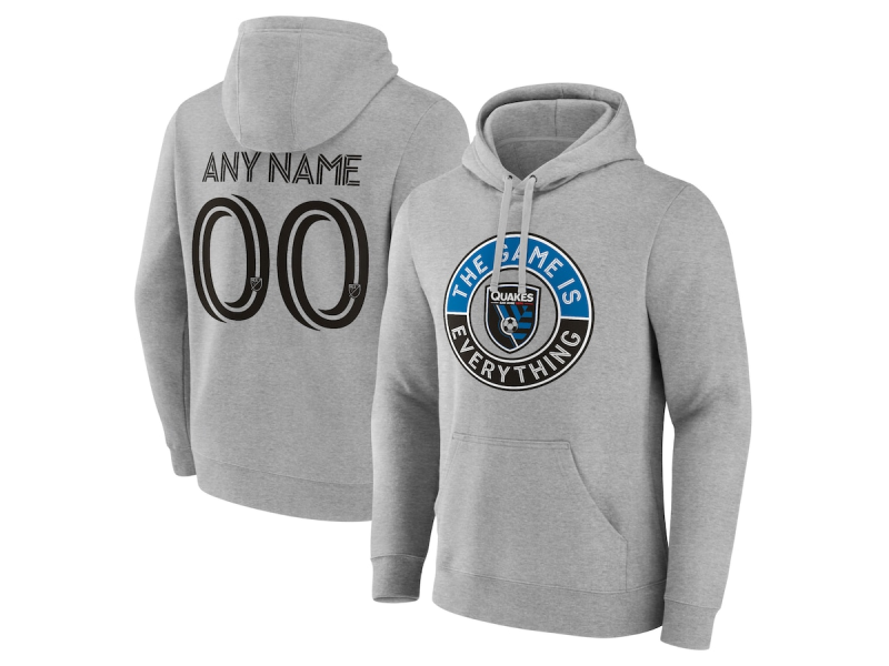 Men's San Jose Earthquakes The Game Is Everything #24 Nick Lima Pullover Hoodie - Gray