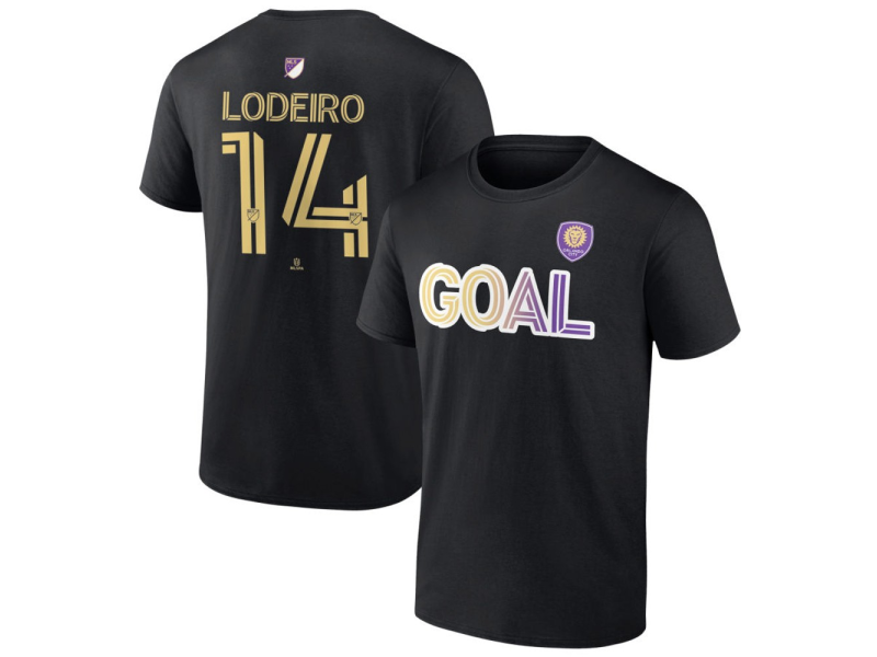 Men's Orlando City SC Goal #14 Nicholas Lodeiro T-Shirt - Black
