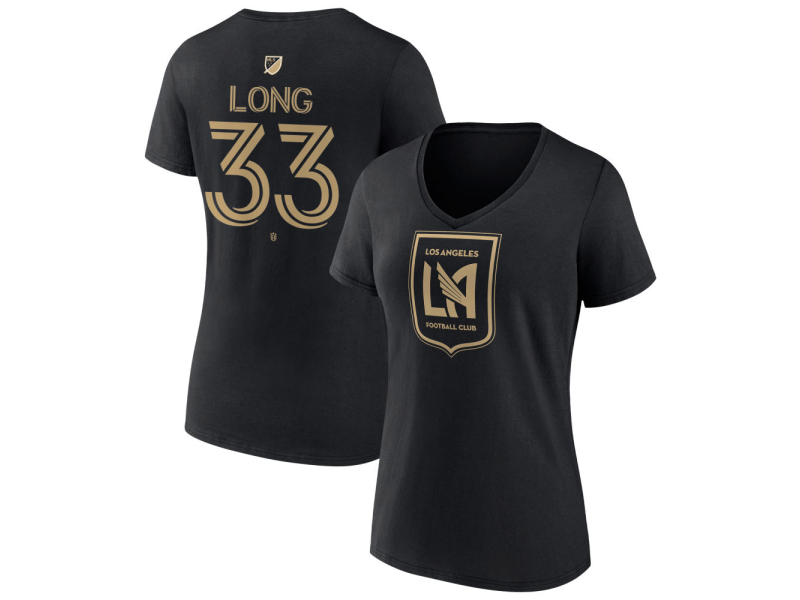 Women's LAFC #33 Aaron Long Team Authentic V-Neck T-Shirt - Black