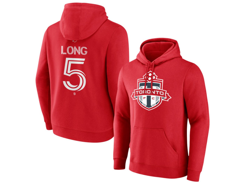 Men's Toronto FC #5 Kevin Long Team Authentic Pullover Hoodie - Red