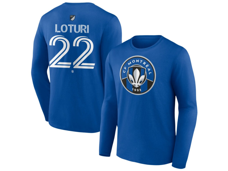 Youth CF Montreal #22 Victor Loturi Team Authentic Long Sleeve T-Shirt - Royal