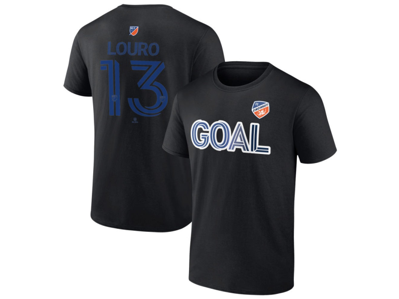 Men's FC Cincinnati Goal #13 Evan Louro T-Shirt - Black