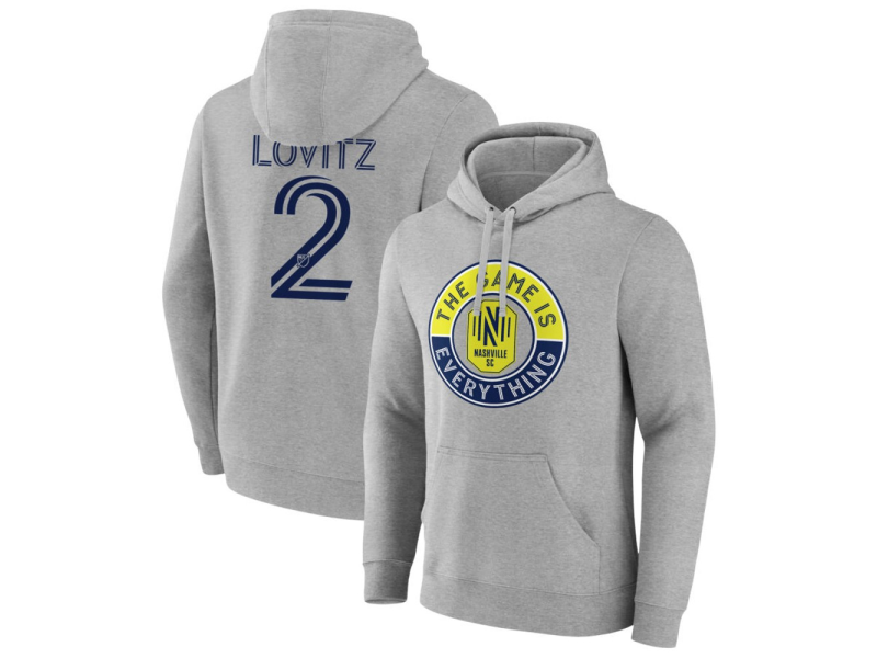 Men's Nashville SC The Game Is Everything #2 Daniel Lovitz Pullover Hoodie - Gray
