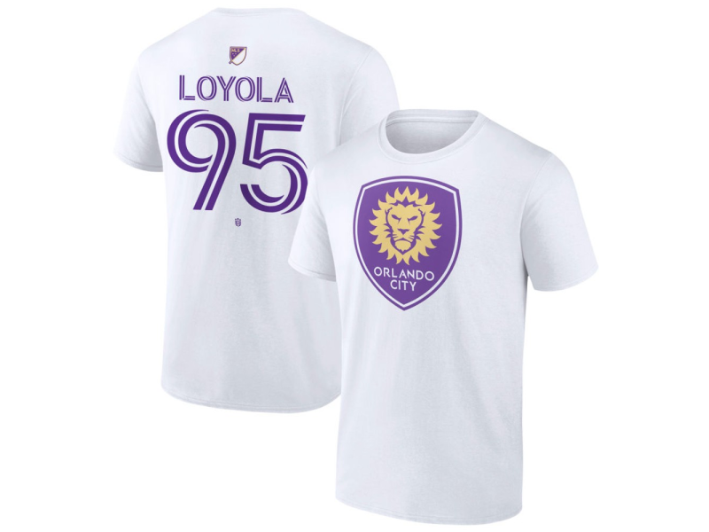 Men's Orlando City SC Authentic Stack #95 Favian Loyola T-Shirt - White