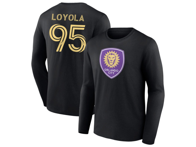 Men's Orlando City SC #95 Favian Loyola Long Sleeve T-Shirt - Black