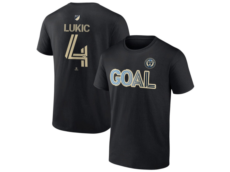 Men's Philadelphia Union Goal #4 Jovan Lukic T-Shirt - Black