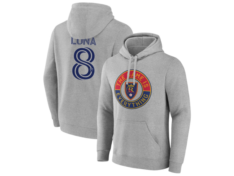 Men's Real Salt Lake The Game Is Everything #8 Diego Luna Pullover Hoodie - Gray
