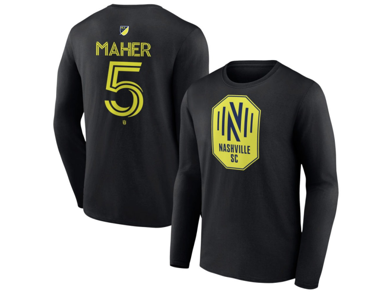 Men's Nashville SC #5 Jack Maher Team Authentic Long Sleeve T-Shirt - Black