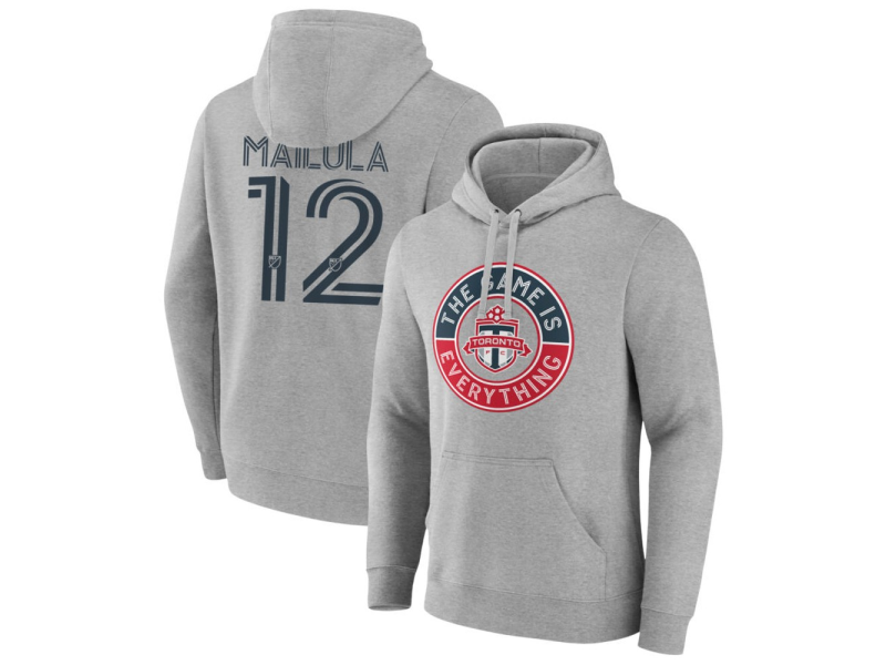 Men's Toronto FC The Game Is Everything #12 Cassius Mailula Pullover Hoodie - Gray