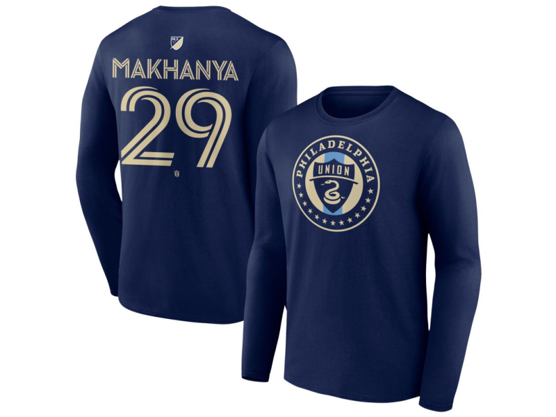 Men's Philadelphia Union #29 Olwethu Makhanya Team Authentic Long Sleeve T-Shirt - Navy