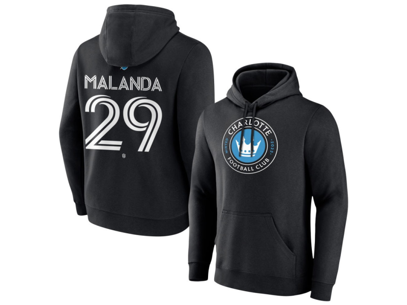 Men's Charlotte FC #29 Adilson Malanda Team Authentic Pullover Hoodie - Black