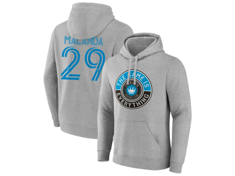 Men's Charlotte FC The Game Is Everything #29 Adilson Malanda Pullover Hoodie - Gray