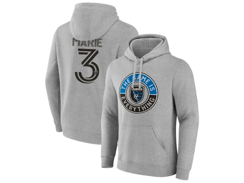 Men's San Jose Earthquakes The Game Is Everything #3 Paul Marie Pullover Hoodie - Gray