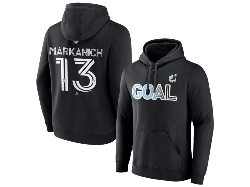 Men's Minnesota United FC Goal #13 Anthony Markanich Pullover Hoodie - Black