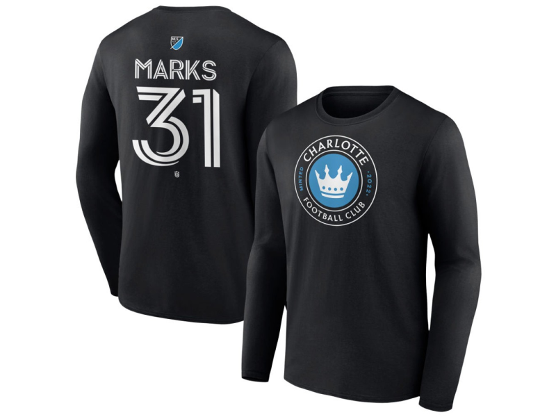 Men's Charlotte FC #31 George Marks Team Authentic Long Sleeve T-Shirt - Black