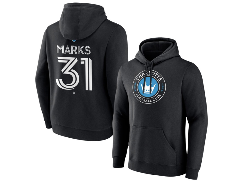 Men's Charlotte FC #31 George Marks Team Authentic Pullover Hoodie - Black