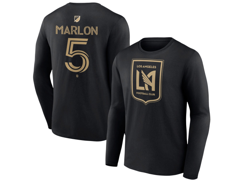 Men's LAFC #5 Marlon Dos Santos Team Authentic Long Sleeve T-Shirt - Black