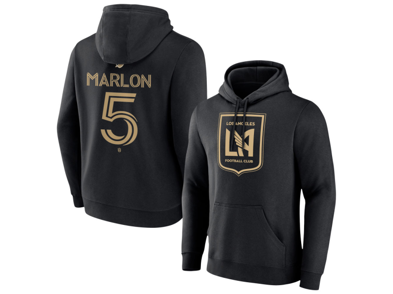 Men's LAFC #5 Marlon Dos Santos Team Authentic Pullover Hoodie - Black