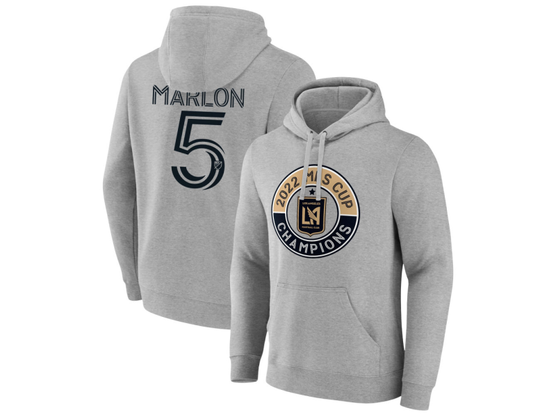 Men's LAFC The Game Is Everything #5 Marlon Dos Santos Pullover Hoodie - Gray