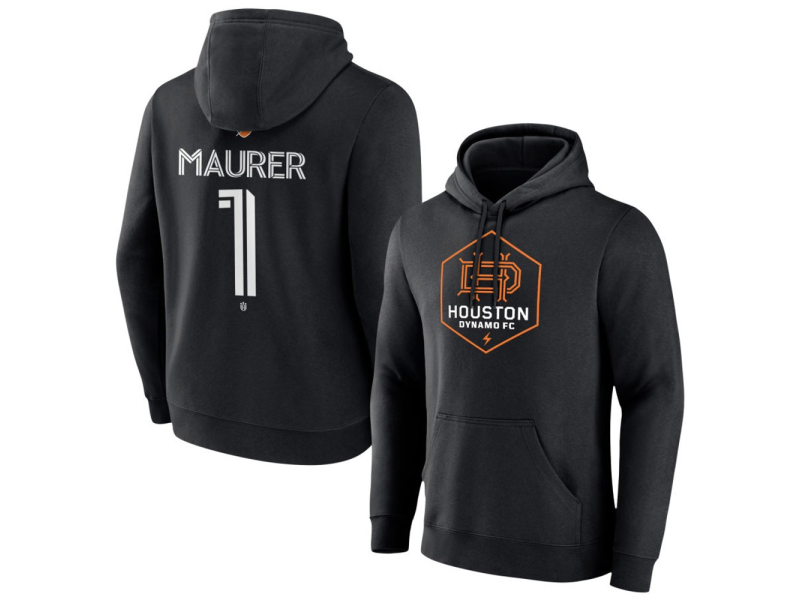 Youth Houston Dynamo FC Authentic Stack #1 Jimmy Maurer Pullover Hoodie - Black