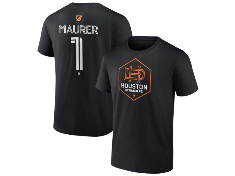 Men's Houston Dynamo FC Authentic Stack #1 Jimmy Maurer T-Shirt - Black