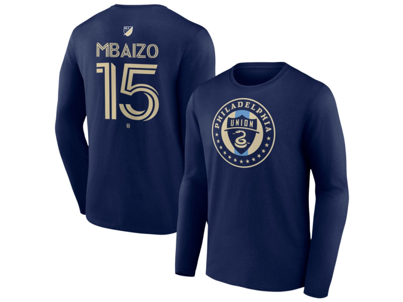 Youth Philadelphia Union #15 Oliver Mbaizo Team Authentic Long Sleeve T-Shirt - Navy