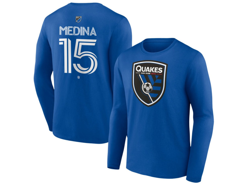 Youth San Jose Earthquakes #15 Cruz Medina Team Authentic Long Sleeve T-Shirt - Royal