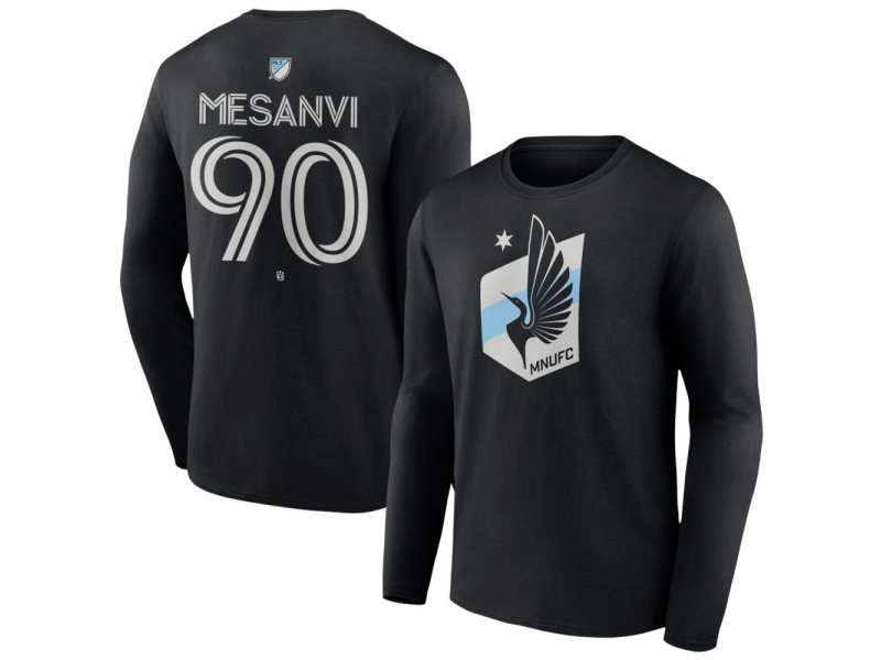 Youth Minnesota United FC #90 Loic Mesanvi Team Authentic Long Sleeve T-Shirt - Black